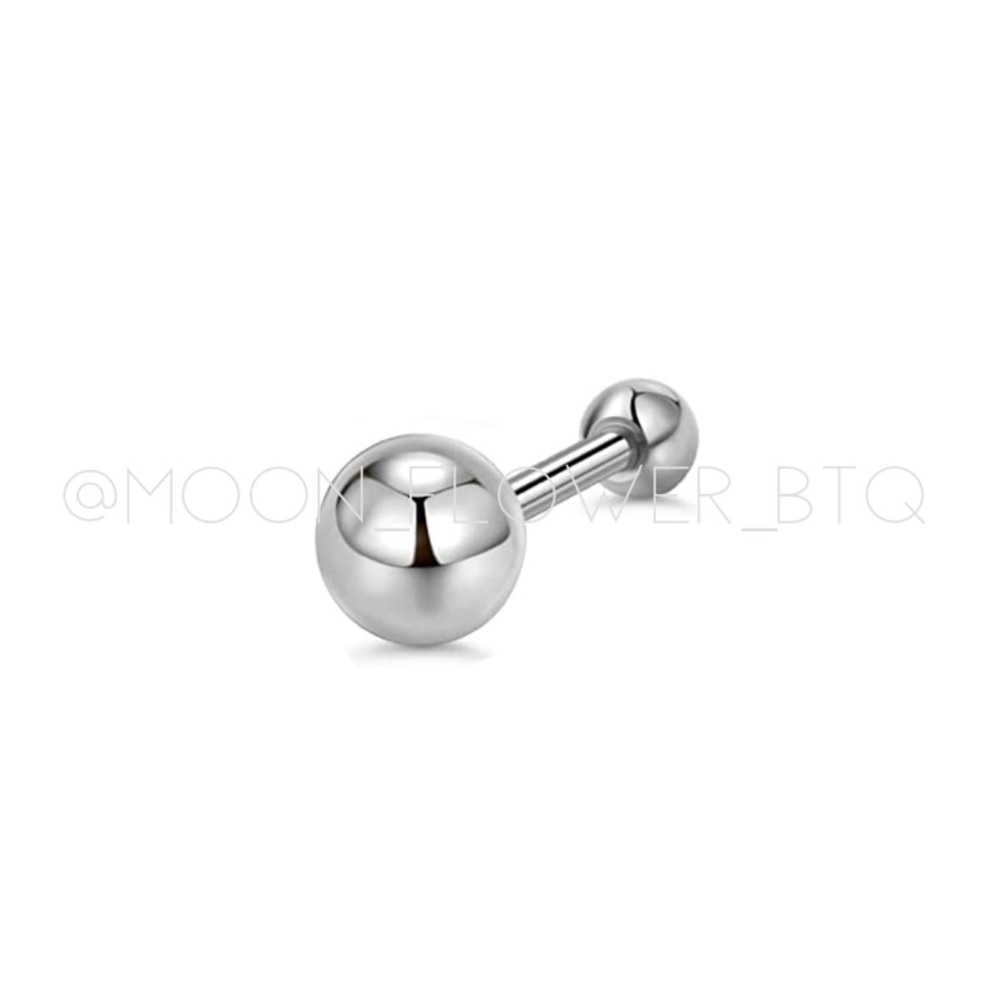Tiny 316L Stainless Steel Ball Back Barbell Earring – Hypoallergenic 16G